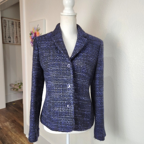 JONES NEW YORK TWEED WOOL BLEND BLAZER SIZE 6 - Picture 1 of 8